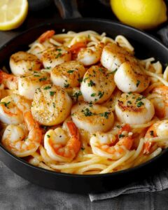 Garlic Butter Scallop and Shrimp Pasta: The Ultimate Seafood Feast 1