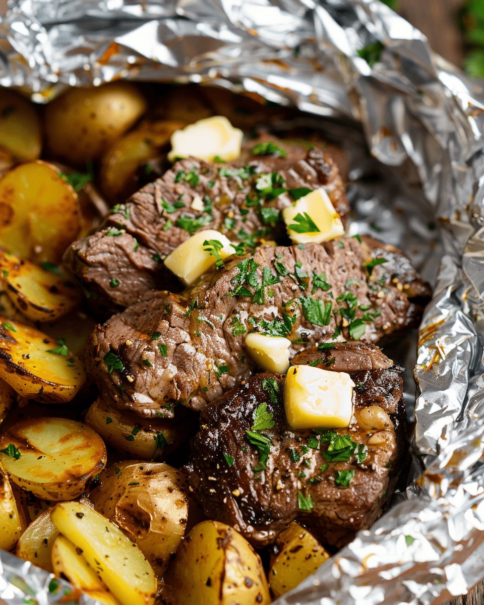 Garlic Butter Steak and Potato Foil Packets – The Ultimate Easy Dinner Recipe step 3