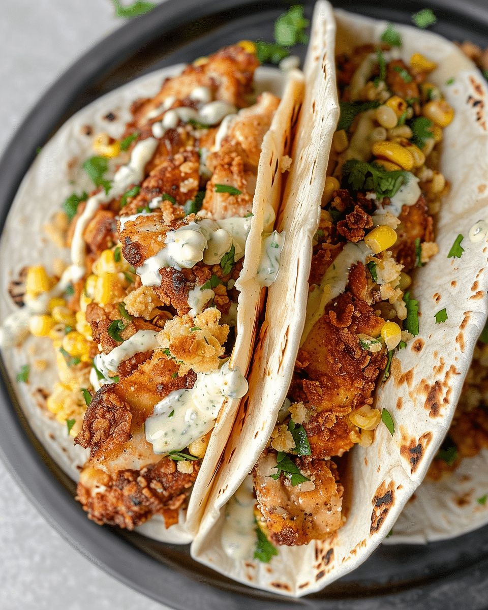 Golden Buttermilk Chicken Tacos with Charred Corn Elote Recipe step 2