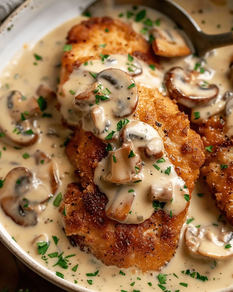 Golden Crispy Chicken with Creamy Mushroom Sauce: Easy 30-Minute Gourmet Dinner step 3