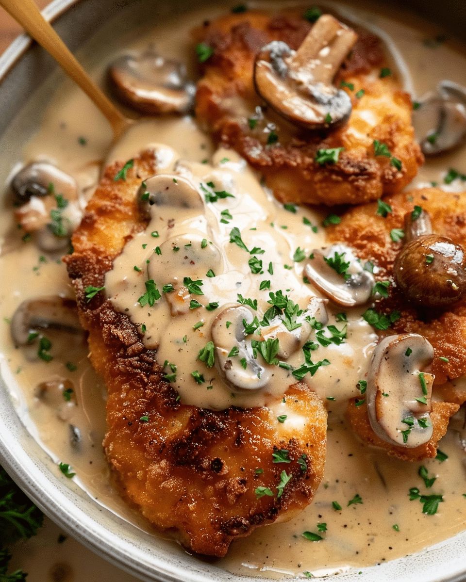 Golden Crispy Chicken with Creamy Mushroom Sauce: Easy 30-Minute Gourmet Dinner step 6