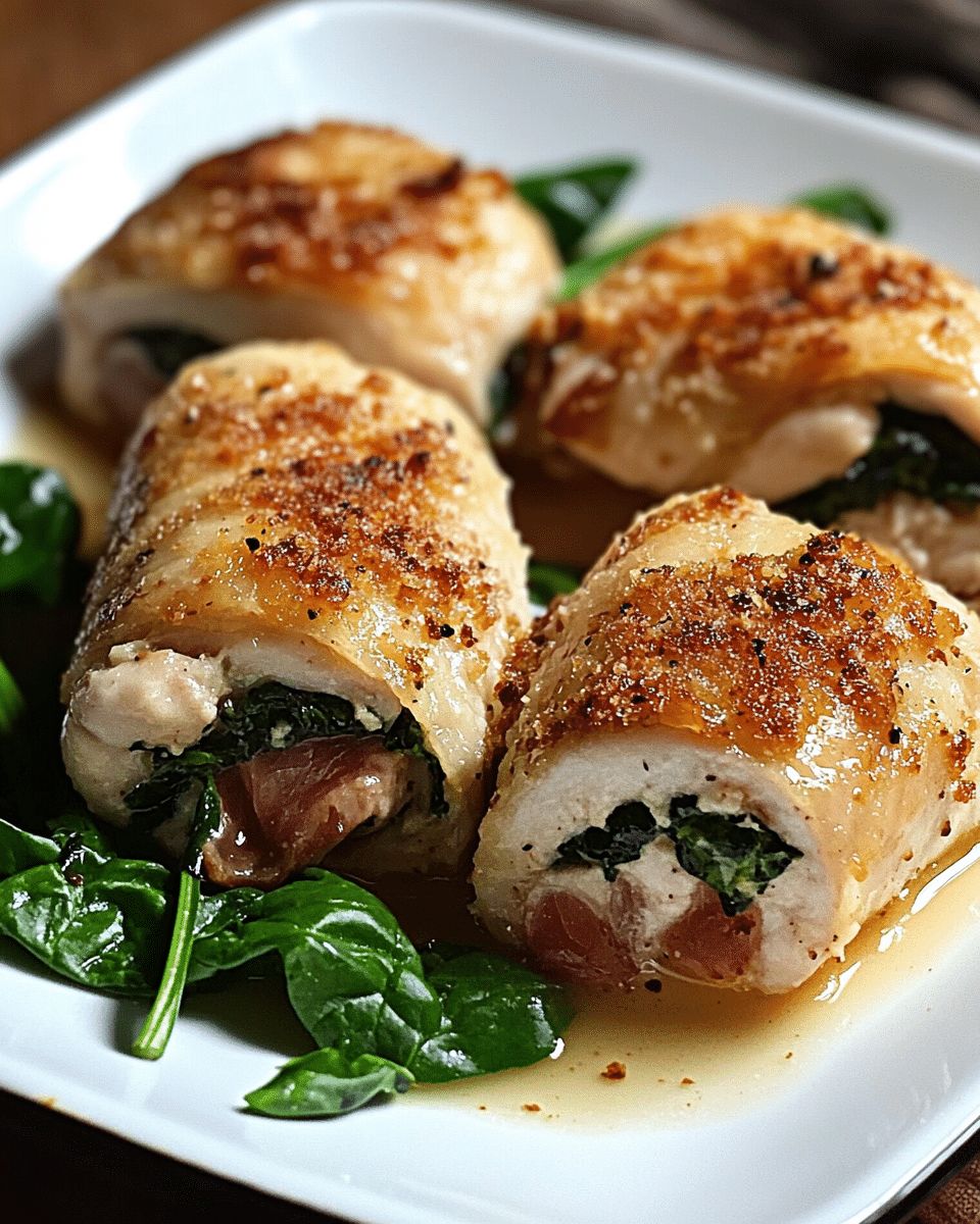 Gourmet Chicken Involtini with Spinach, Speck, and Asiago step 2