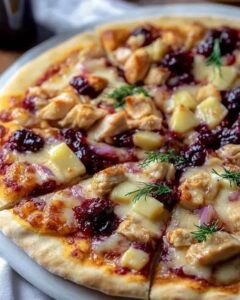 Gourmet Cranberry Chicken & Brie Pizza Recipe | Cook with Feast 1