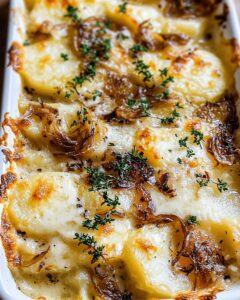 Gourmet Creamy Gruyère and Caramelized Onion Scalloped Potatoes 1