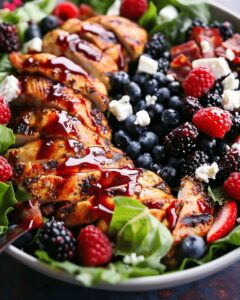 Grilled Chicken and Berry Salad with Spicy Raspberry Dressing: A Summer Superfood 1