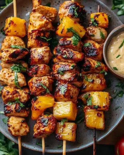 Grilled Chipotle Pineapple Chicken Skewers with Bang Bang Sauce step 2