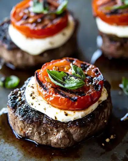 Grilled Filet Steaks with Fresh Mozzarella, Tomato, and Basil: A Caprese Twist step 5