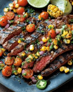 Grilled Flank Steak with Spicy Corn and Tomato Salsa | The Ultimate Summer Recipe 1