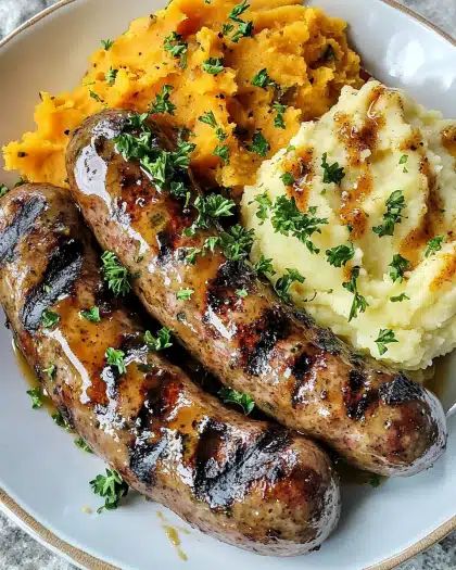 Grilled Honey Mustard Brats with Double Mashed Potatoes Recipe step 2