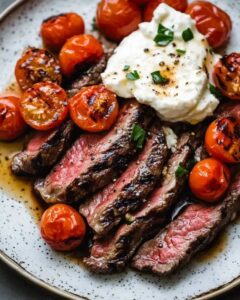 Grilled Skirt Steak with Blistered Tomatoes & Burrata: The Ultimate Summer Feast 1