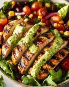 Grilled Southwest Chicken Salad with Creamy Avocado Dressing | Quick & Healthy Recipe 1