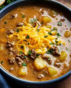 Hearty Beef and Potato Soup with Cheddar Cheese: The Ultimate Comfort Meal 1