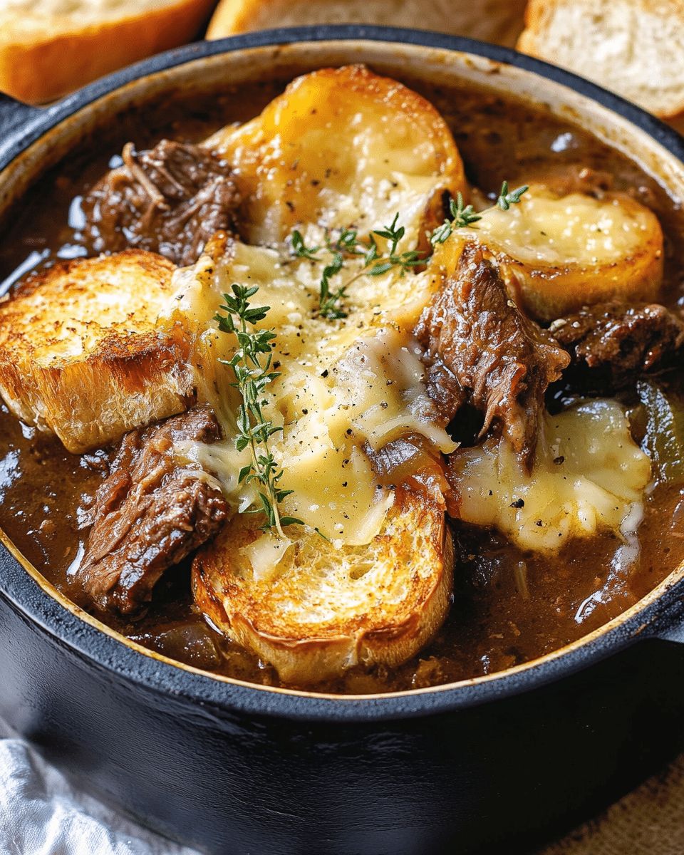 Hearty Beef Stew with Cheesy Bread Topping: The Ultimate Comfort Food Recipe step 3