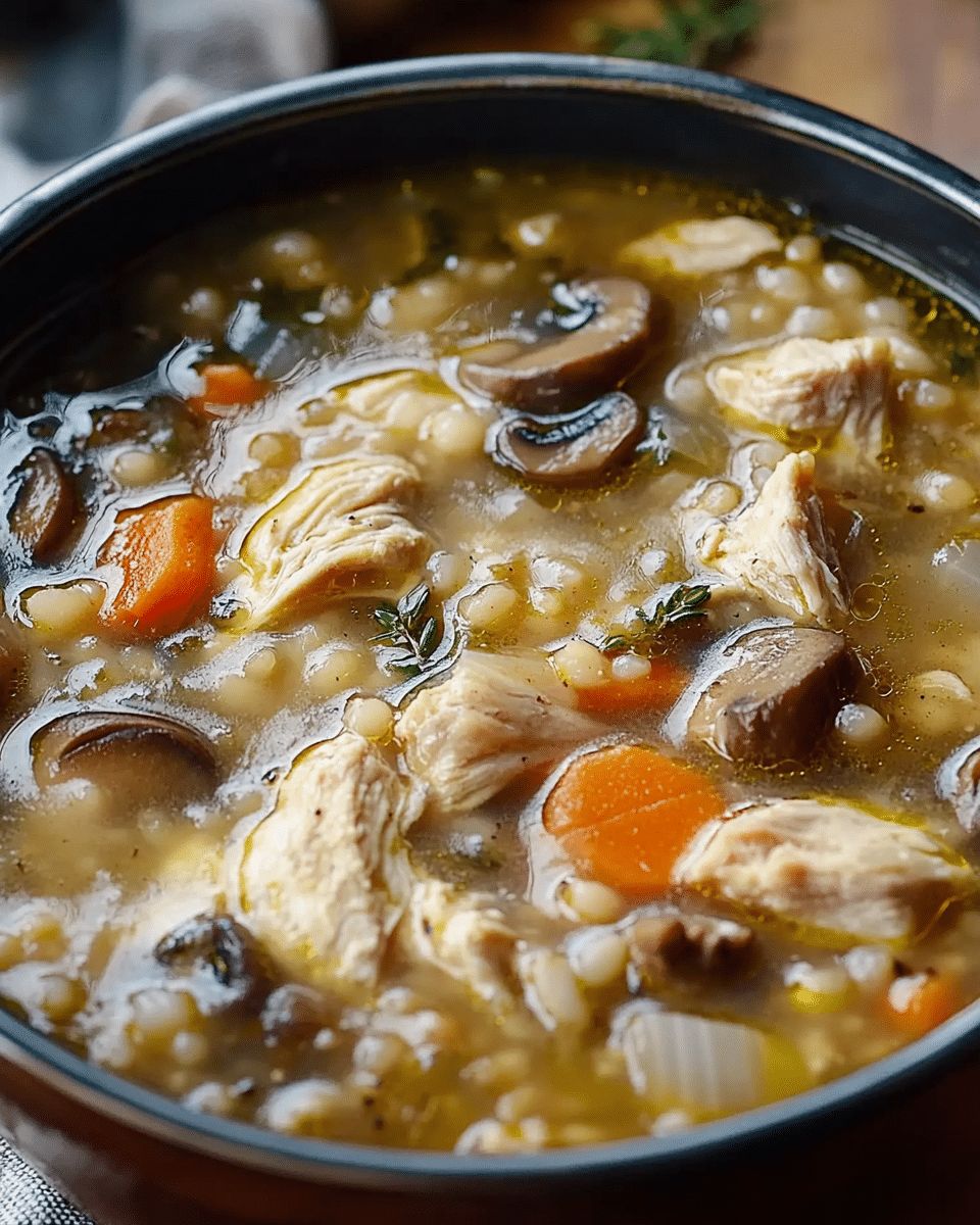 Hearty Chicken and Mushroom Soup with Barley: The Ultimate Cozy Comfort Recipe step 3
