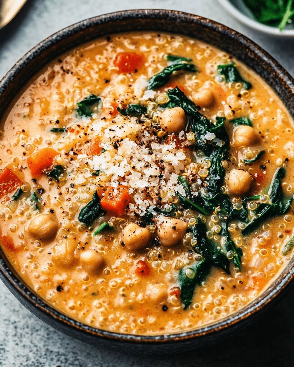 Hearty Quinoa Chickpea Soup with Spinach: A Cozy & Nutritious One-Pot Meal step 2
