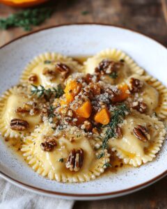 Homemade Butternut Squash Ravioli with Brown Butter Pecan Sauce 1