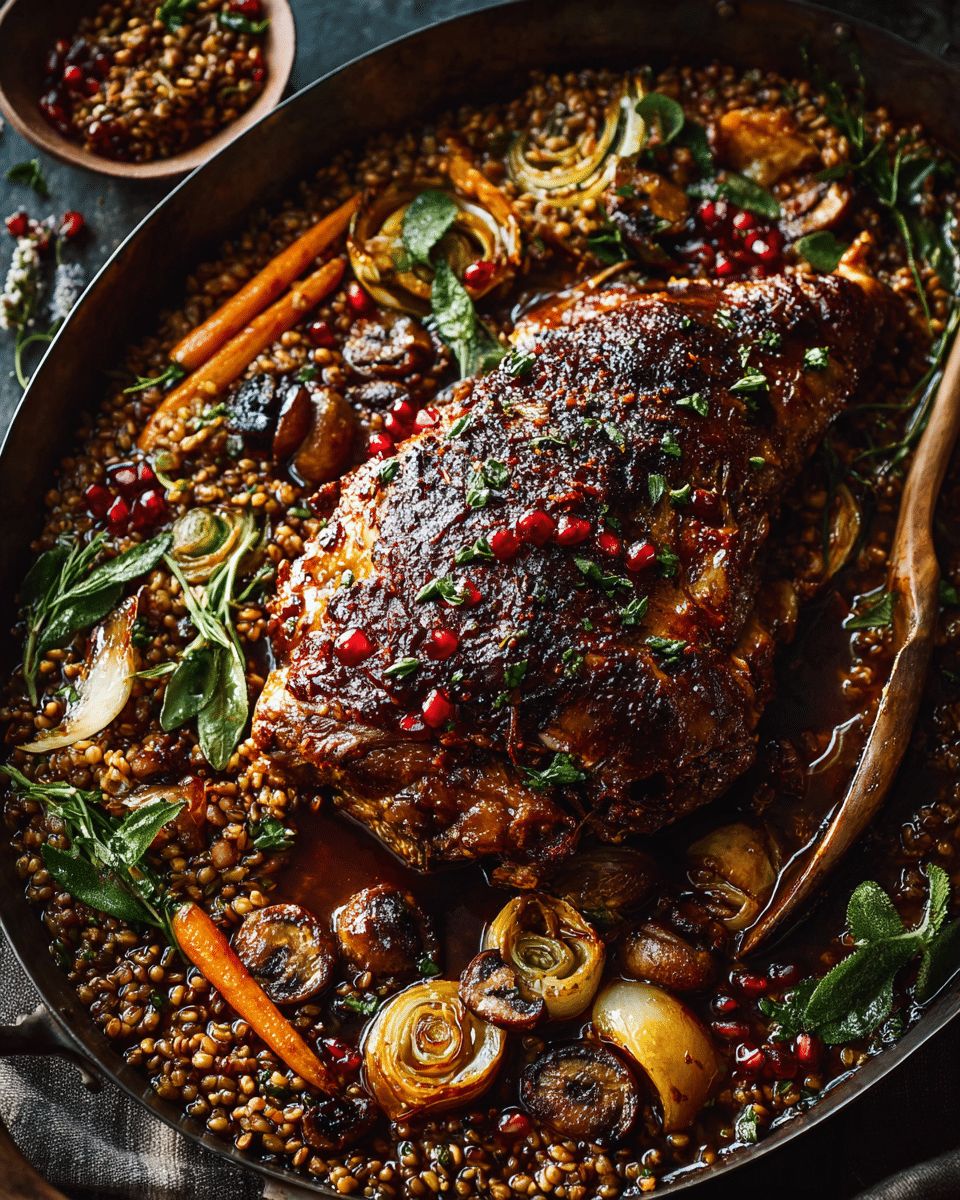 Honey-Braised Lamb Shoulder with Citrus & Spiced Freekeh | Cook with Feast step 3