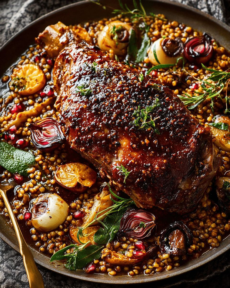 Honey-Braised Lamb Shoulder with Citrus & Spiced Freekeh | Cook with Feast step 6