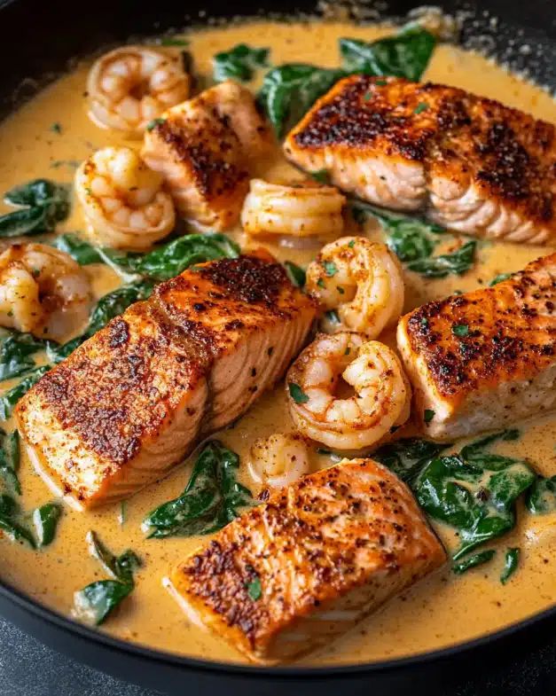 Indulgent Cajun Cream Sauce with Salmon and Shrimp: A 30-Minute Seafood Masterpiece step 2