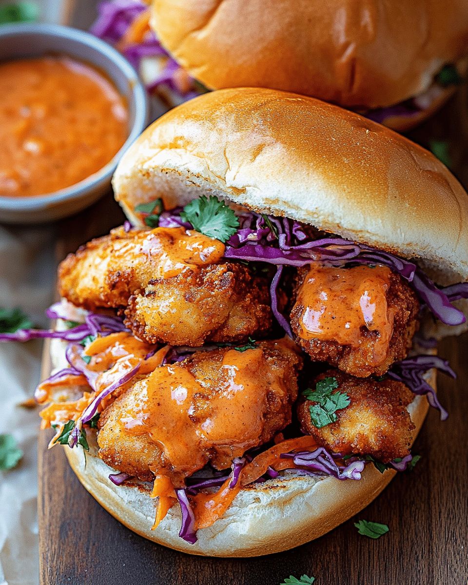 Irresistible Bang Bang Chicken Sandwiches | CookWithFeast step 1