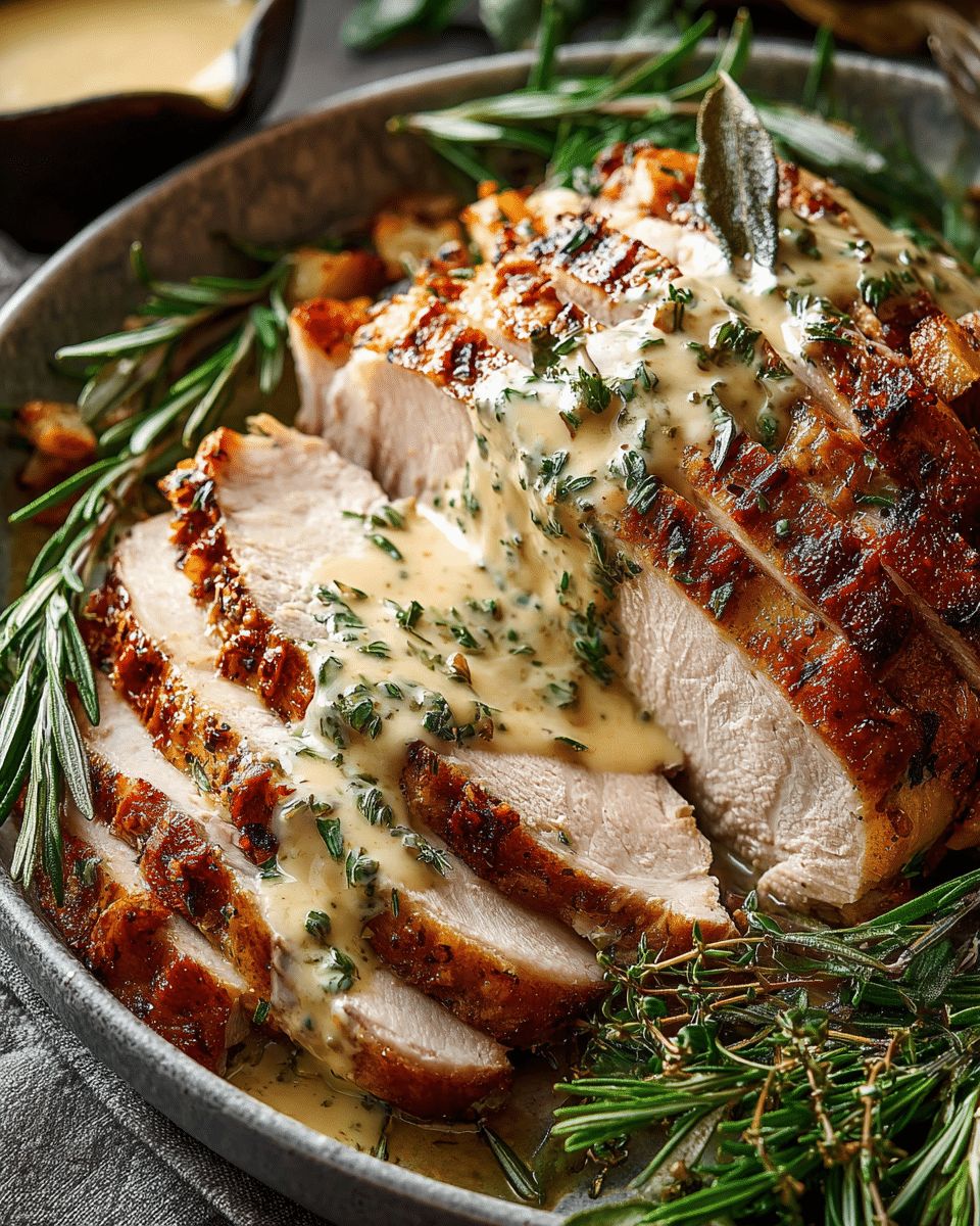 Juicy Herb-Roasted Turkey Breast with Garlic Rosemary Cream Sauce step 1