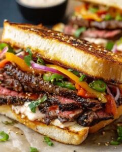 Korean-Inspired Ribeye Steak Sandwich with Spicy Garlic Mayo: The Ultimate Fusion Feast 1