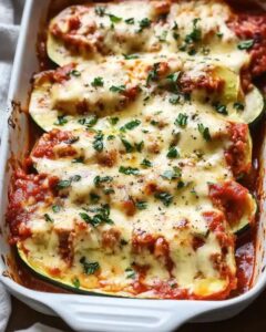 Lasagna-Stuffed Zucchini Boats with Ground Chicken: The Ultimate Low-Carb Comfort Meal 1