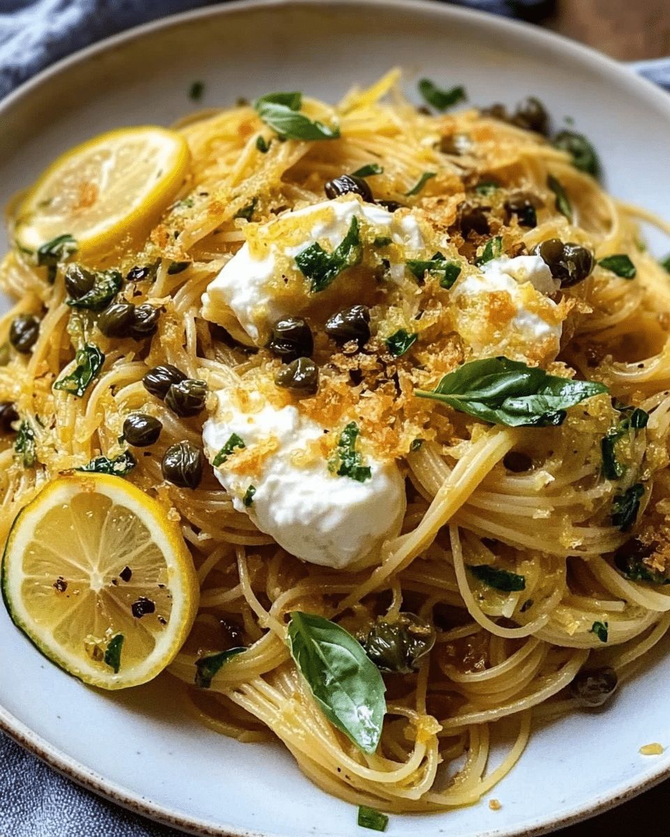 Lemon Basil Angel Hair Pasta with Crispy Capers and Zucchini step 1