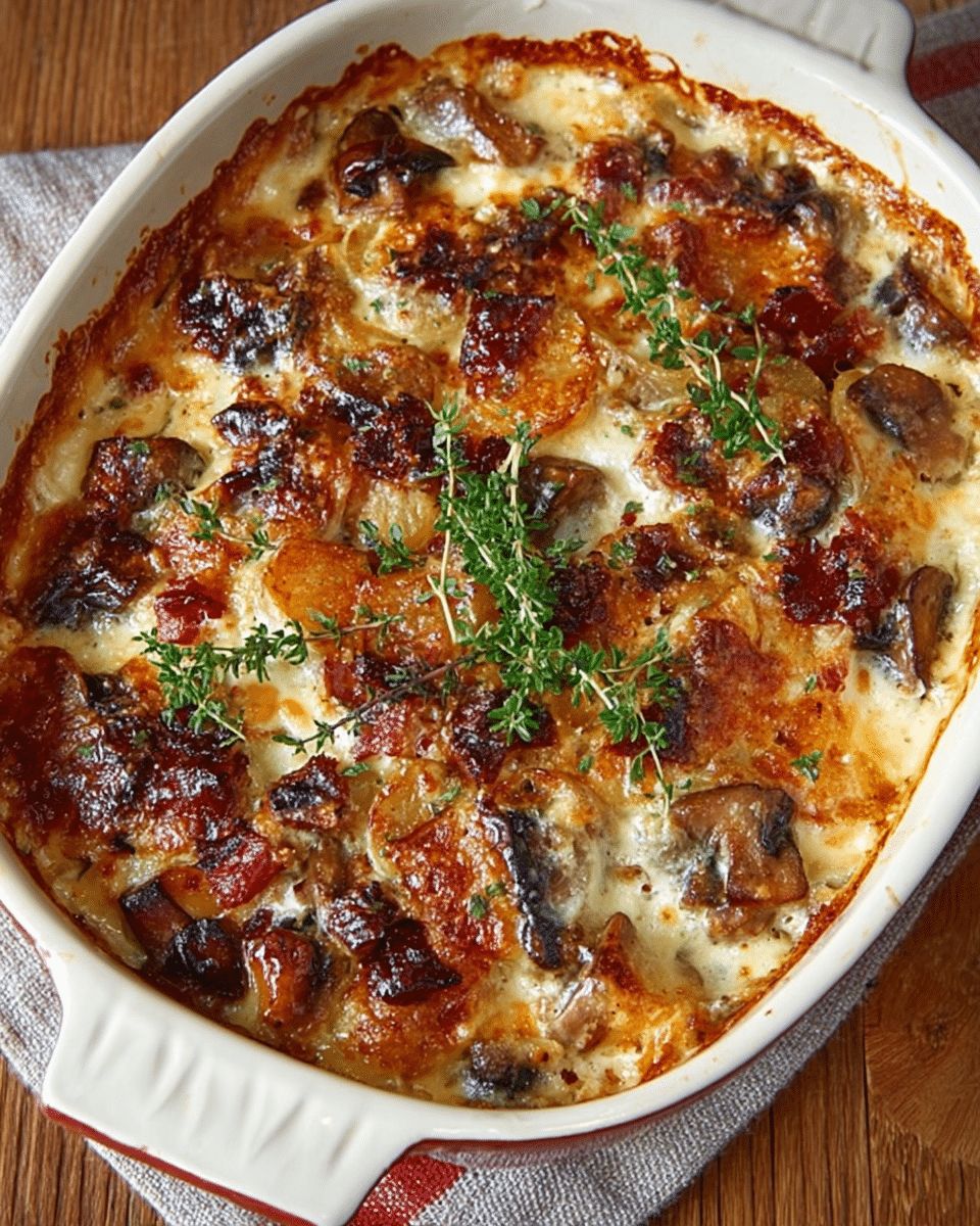 Luxurious Creamy Porcini Mushroom & Gruyère Potato Gratin Recipe step 2