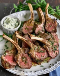 Mediterranean Garlic Herb Crusted Rack of Lamb Recipe 1