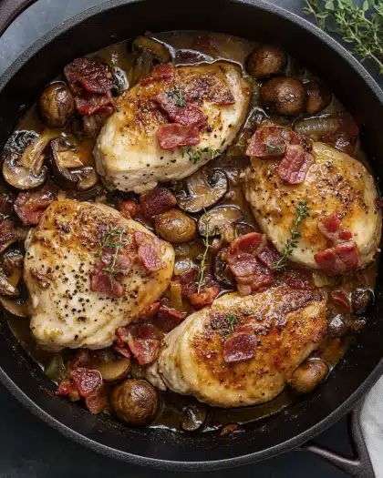 One-Pan Creamy Bacon Mushroom Chicken Skillet: The Ultimate Comfort Dinner step 3