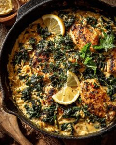 One-Pan Creamy Lemon Chicken with Orzo & Greens Recipe 1
