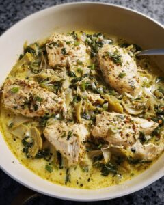One-Pan Creamy Lemon Chicken with Spinach & Artichokes 1