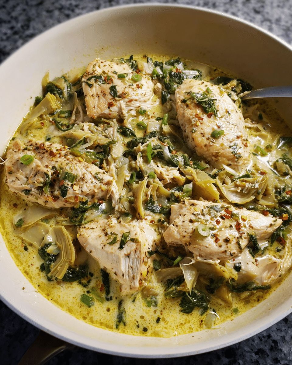 One-Pan Creamy Lemon Chicken with Spinach & Artichokes step 2