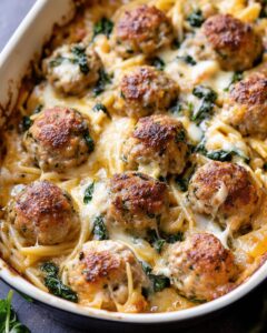 One-Pan Creamy Lemon Herb Meatball Orzo Bake Recipe 1