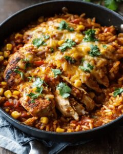 One-Pan Easy Chicken and Rice Skillet with Corn and Spices 1