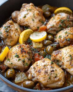 One-Pan Easy Lemon Olive Chicken Thighs Recipe | Cook With Feast 1
