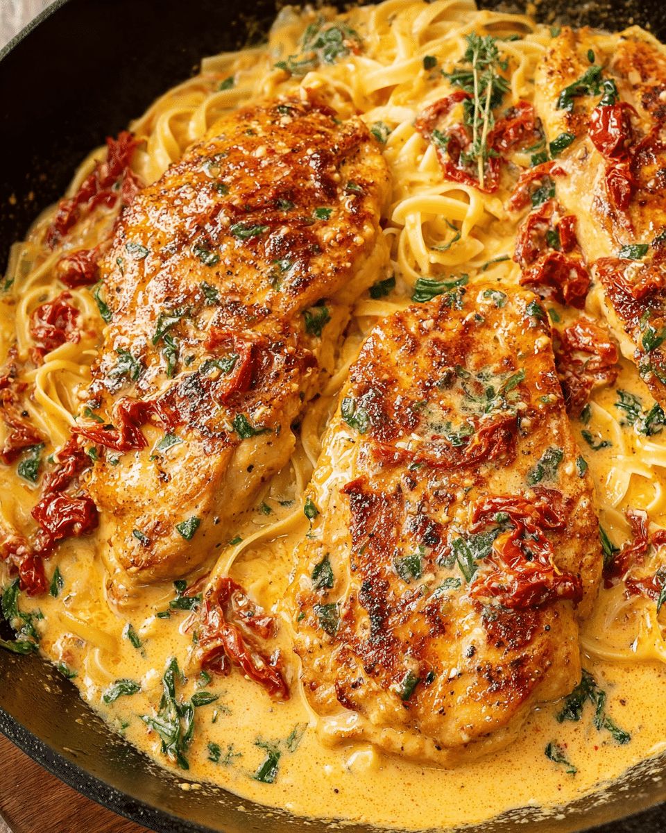 One-Pot Creamy Sun-Dried Tomato Chicken with Noodles Recipe step 4