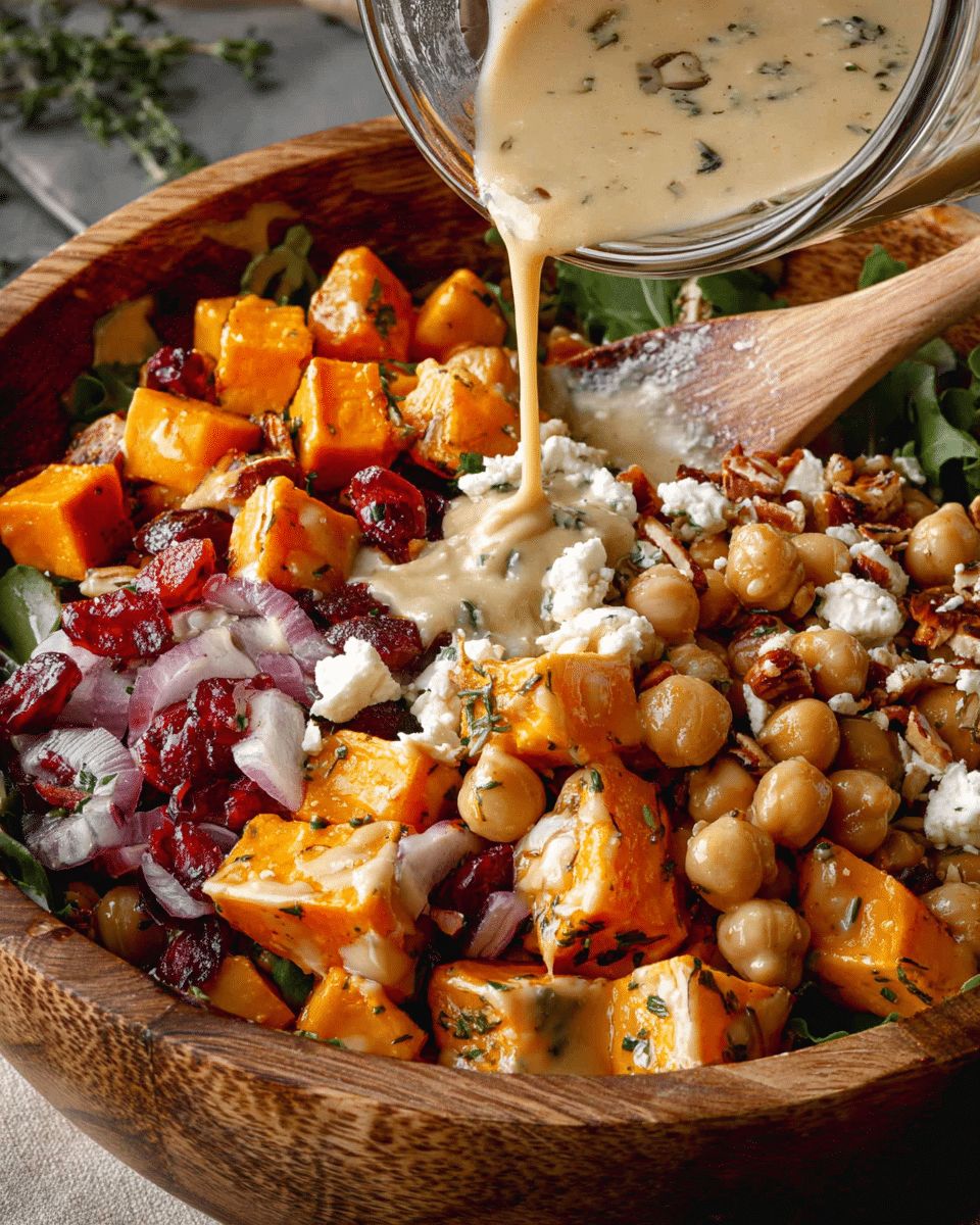 Roasted Sweet Potato & Delicata Squash Chickpea Salad with Maple Tahini Dressing step 2