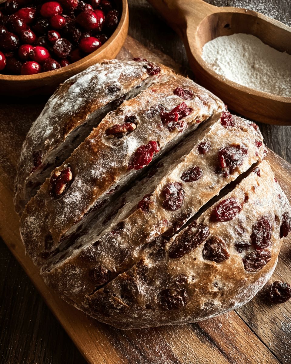 Rustic Cranberry Raisin Walnut Cinnamon Artisan Bread (No-Knead) step 2