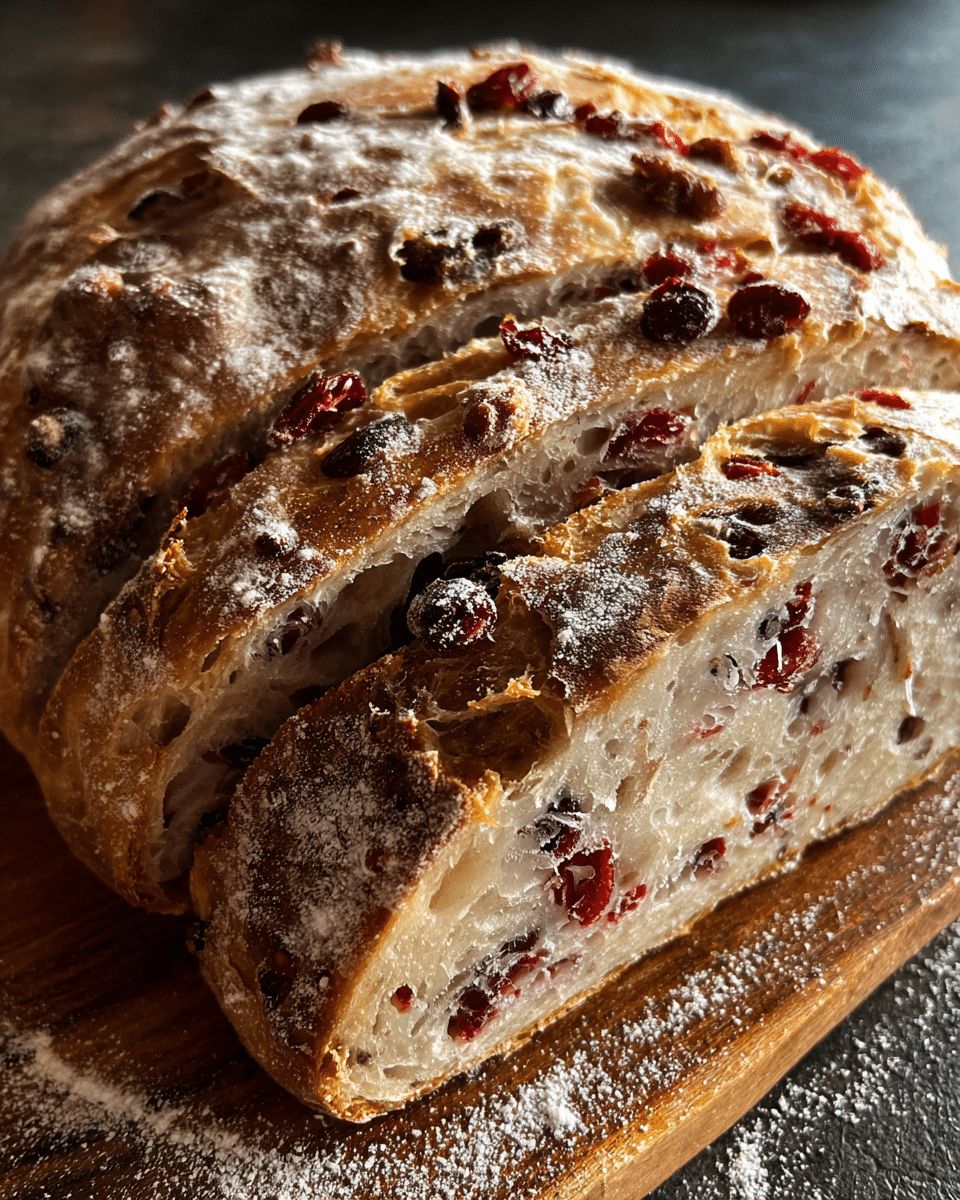 Rustic Cranberry Raisin Walnut Cinnamon Artisan Bread (No-Knead) step 4