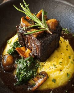Savory Coffee-Braised Beef Short Ribs with Creamy Mushroom Gravy 1