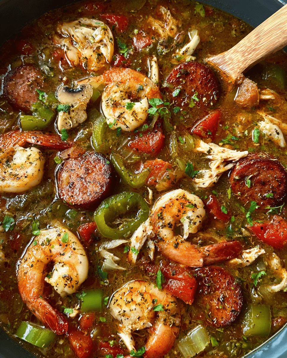 Slow-Cooker Chicken, Shrimp & Mushroom Gumbo: A Deep South Classic step 6