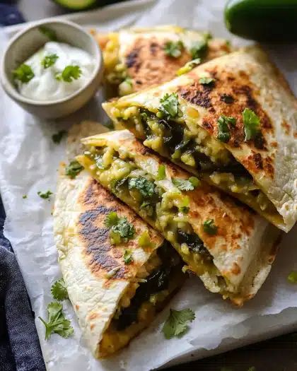 Smoky Poblano Pepper and Avocado Quesadillas: Easy Vegetarian Recipe step 3