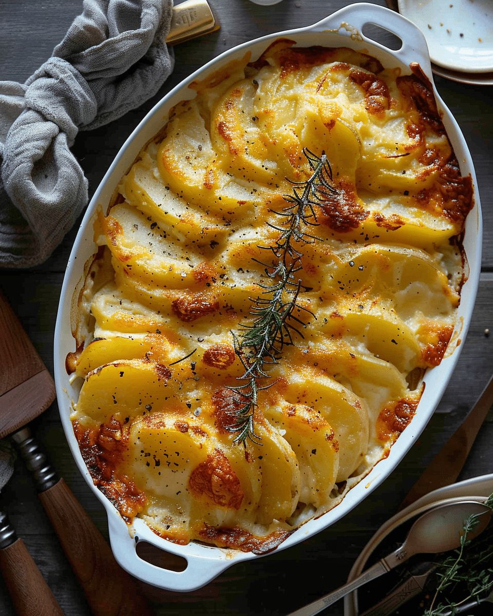 The Best Decadent Creamy Potato Bake Recipe | Cook With Feast step 1