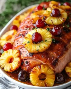 The Best Glazed Pineapple and Cherry Ham Recipe for Holidays 1