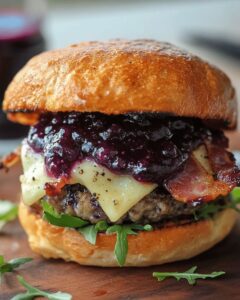 The Ultimate Brie and Bacon Burger with Blueberry Jam: A Gourmet Low-Carb Feast 1