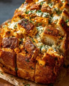 The Ultimate Buffalo Chicken & Mushroom Pull-Apart Bread with Jalapeño Ranch 1