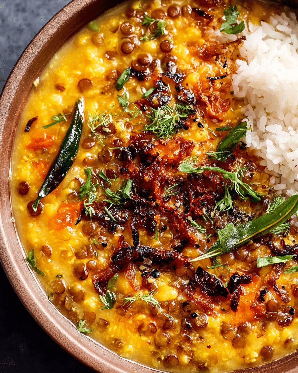The Ultimate Comforting Two-Lentil Dal with Aromatic Tempering step 1