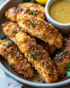 The Ultimate Crispy Baked Chicken Tenders with Homemade Honey Mustard 1